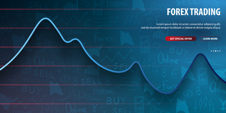 Forex Trading Signals. Candlestick chart in financial market. Vector illustration.のイラスト素材