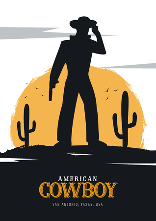 Cowboy banner. Wild West and Rodeo with horse. Texas. Vector illustrationのイラスト素材