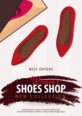 Womens Shoes Shop. New collection. Vector illustrationのイラスト素材