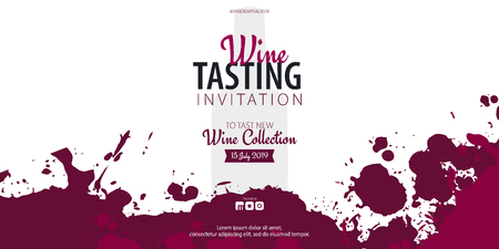 Wine tasting. Template for promotions or presentations of wine events.のイラスト素材