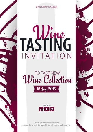 Wine tasting. Template for promotions or presentations of wine events.のイラスト素材