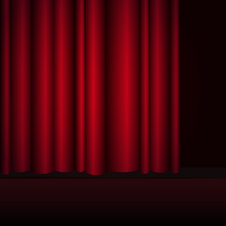 Red curtains stage, theater or opera background with spotlightのイラスト素材