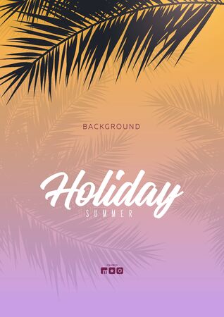 Summer Tropical palm leaves. Exotic palms tree. Floral Background.のイラスト素材