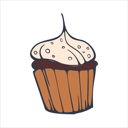 Sketches Cupcake or Cake for Bakery and pastry.のイラスト素材
