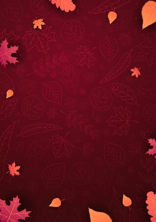 Autumn background with leaves for shopping sale or promo poster and frame leaflet or web banner and social mediaのイラスト素材