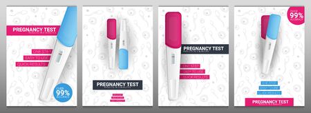 Set of Pregnancy Test banners with hand draw background.のイラスト素材