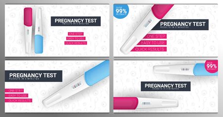 Set of Pregnancy Test banners with hand draw background.のイラスト素材