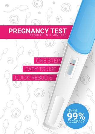 Pregnancy Test banner with hand draw background.のイラスト素材