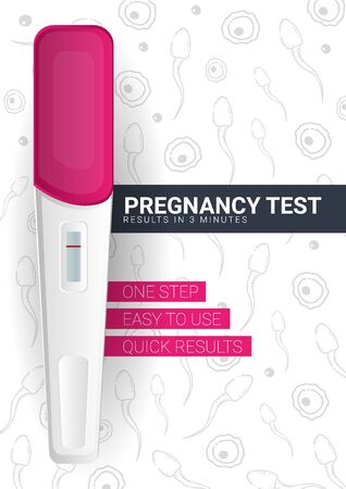 Pregnancy Test banner with hand draw background.のイラスト素材