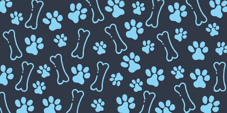 Pet Hand draw doodle background with cat or dog pawsのイラスト素材
