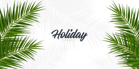 Summer Tropical palm leaves. Exotic palms tree. Floral Backgroundのイラスト素材
