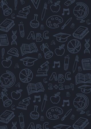 Back to School banner with hand draw doodle background. Vector illustration.のイラスト素材