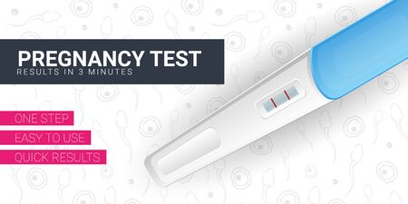 Pregnancy Test banner with hand draw background.のイラスト素材