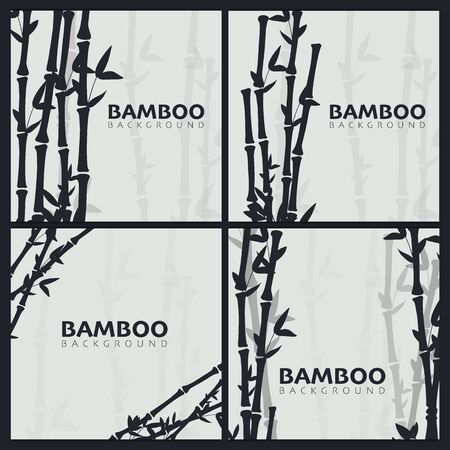 Set of Bamboo forest backgrounds. Nature of Japan or China.のイラスト素材