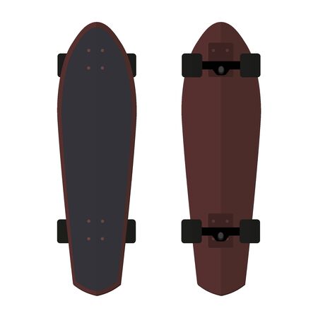 Set of Skateboards flat icons on white backgroundのイラスト素材