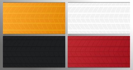 Set of Wheel tire tracks backgrounds. Automotive banners templateのイラスト素材