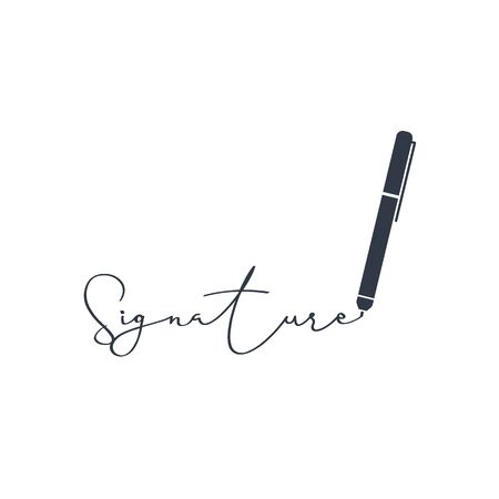 Digital Signature Technology. Sign Up. Vector Illustration.のイラスト素材