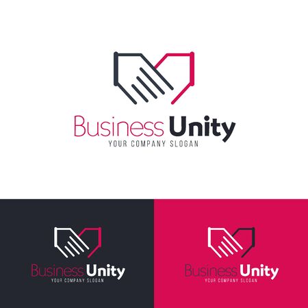 Business   template with handshake. Vector design.のイラスト素材