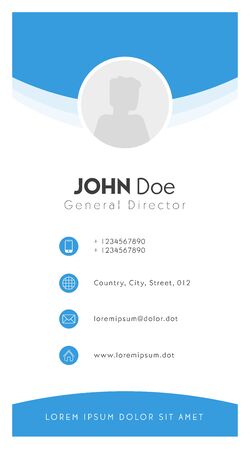 Modern and clean Business Card. Black and blue colors. Vector template.のイラスト素材