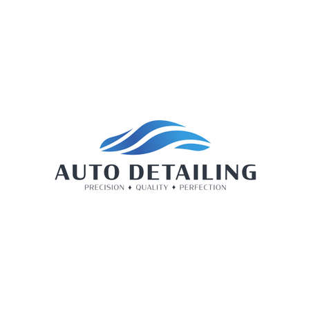 Auto Detailing. Car Wash logo. Cleaning Car, Washing and Service. Vector logo with auto.のイラスト素材