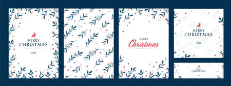 Merry Christmas Holiday cards and invitations. Abstract backgrounds design.のイラスト素材
