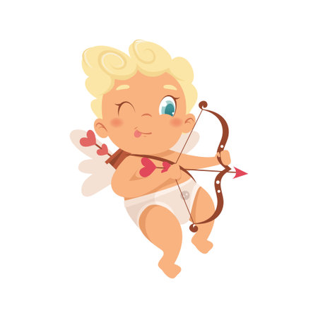 Cute Cupid character. Amur babies. Vector characters.のイラスト素材