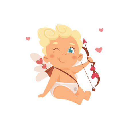Cute Cupid character. Amur babies. Vector characters.のイラスト素材