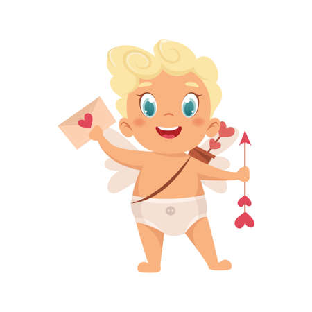 Cute Cupid character. Amur babies. Vector characters.のイラスト素材