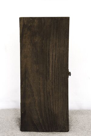 old fancy oak wood box useful for many uses isolated on white backgroundの写真素材