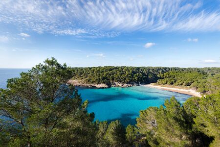 abandoned paradise beaches during spring and summer in Menorca, a Spanish Mediterranean island, after the covid 19 coronavirus crisisの写真素材