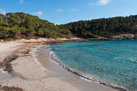 abandoned paradise beaches during spring and summer in Menorca, a Spanish Mediterranean island, after the covid 19 coronavirus crisisの写真素材