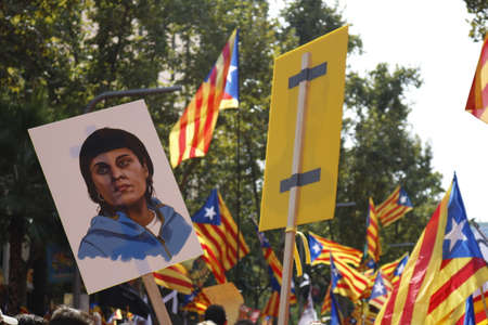 Manifestation for the National Day of Catalunya (Diada) 2018.のeditorial素材