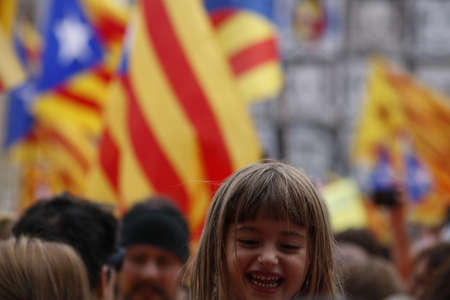 Manifestation for the National Day of Catalunya (Diada) 2018.のeditorial素材