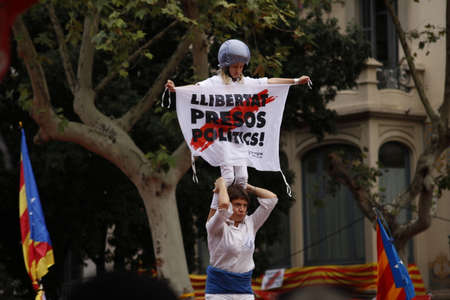 Manifestation for the National Day of Catalunya (Diada) 2018.のeditorial素材