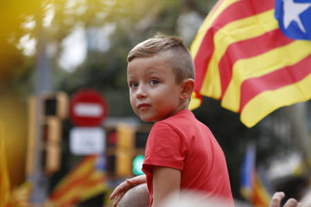 Manifestation for the National Day of Catalunya (Diada) 2018.のeditorial素材
