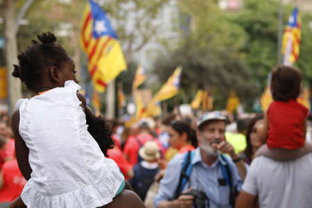 Manifestation for the National Day of Catalunya (Diada) 2018.のeditorial素材