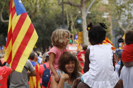 Manifestation for the National Day of Catalunya (Diada) 2018.のeditorial素材