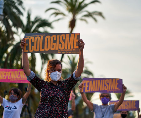 Celebrations for Diada of Catalunya 2020のeditorial素材