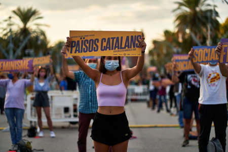 Celebrations for Diada of Catalunya 2020のeditorial素材