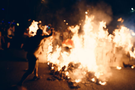 Riots and incidents on the march for the independence of Catalonia after the celebrations for the...