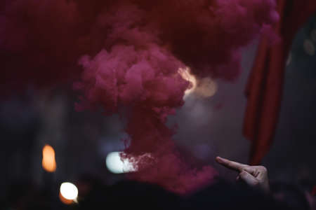 Riots and incidents on the march for the independence of Catalonia after the celebrations for the Diada Barcelona, Catalonia, Spain; 09 11 2020のeditorial素材