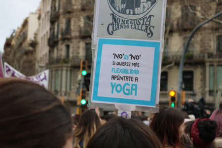 Demonstration for women's day in Barcelona Barcelona, Catalunya / Spain - 03 08 2018のeditorial素材