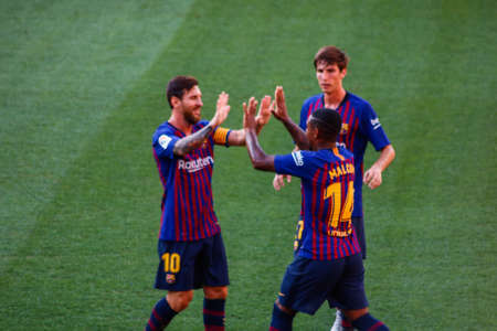 Match between FCBarcelona and Boca Juniors for the Joan Gamper Cup Barcelona, Catalonia / Spain - 08 15 2018のeditorial素材