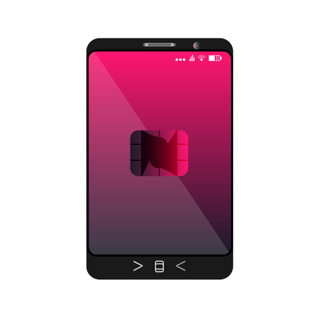 design of a smartphone with a mobile chip of contactless paymentのイラスト素材