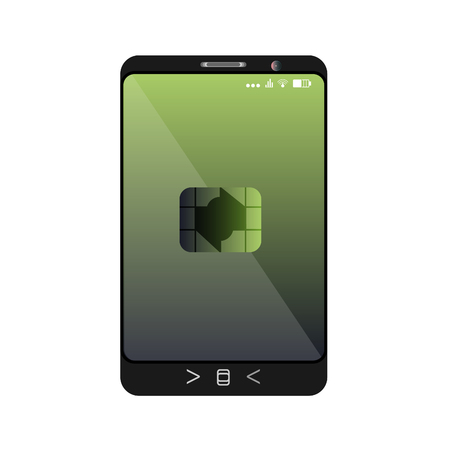 design of a smartphone with a mobile chip of contactless paymentのイラスト素材