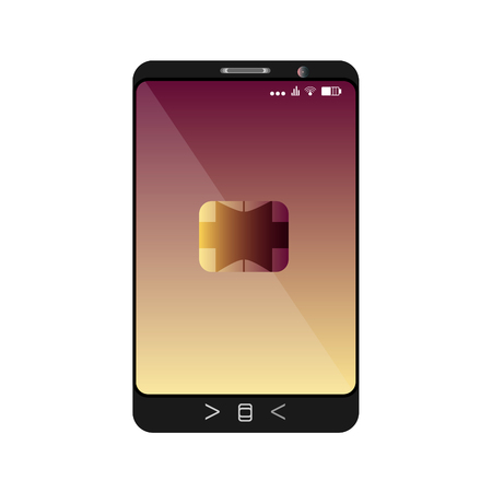 design of a smartphone with a mobile chip of contactless paymentのイラスト素材