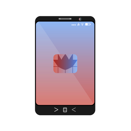 design of a smartphone with a mobile chip of contactless paymentのイラスト素材