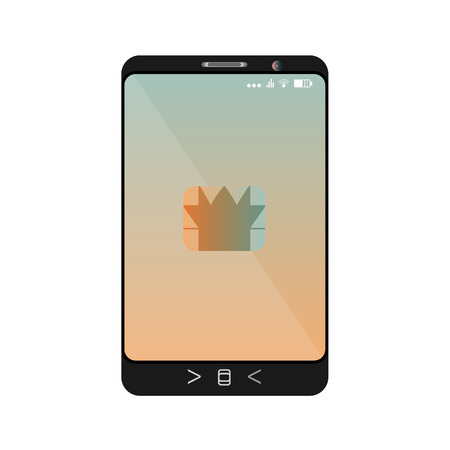 design of a smartphone with a mobile chip of contactless paymentのイラスト素材