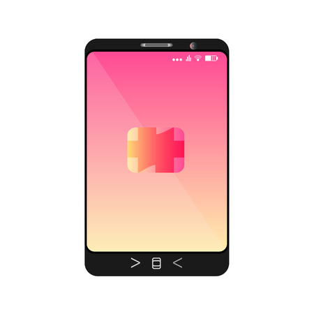 design of a smartphone with a mobile chip of contactless paymentのイラスト素材