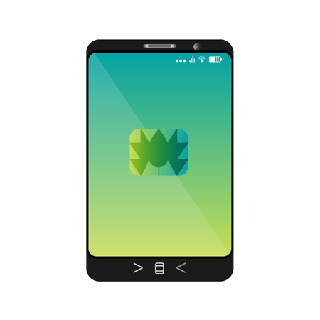 Design of a smartphone with a mobile chip of contactless paymentのイラスト素材